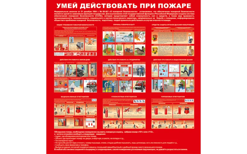 Стенд Умей действовать при пожаре - Фото 1