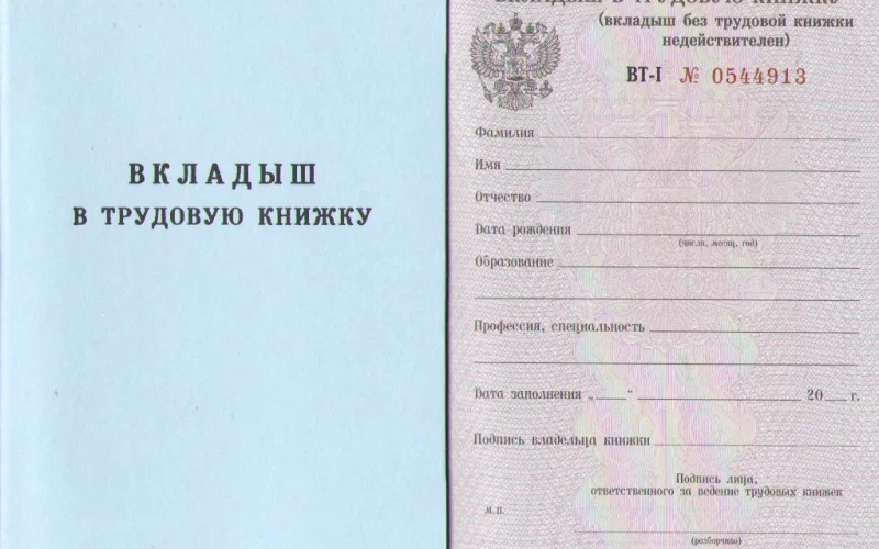 Вкладыш в трудовую книжку - Фото 1