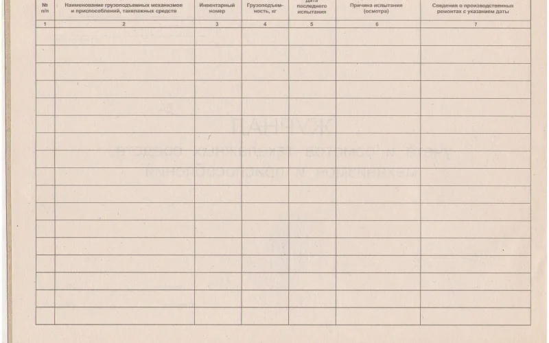 Журнал учета и осмотра такелажных средств,механизмов и приспособлений - Фото 2