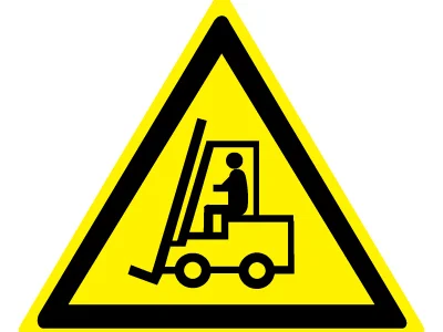 Знак W07 Внимание. Автопогрузчик 200х200